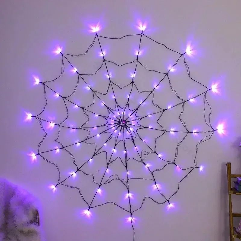 Spider Web Halloween Decoration - Guirlande lumineuse toile d'araignée Halloween 70