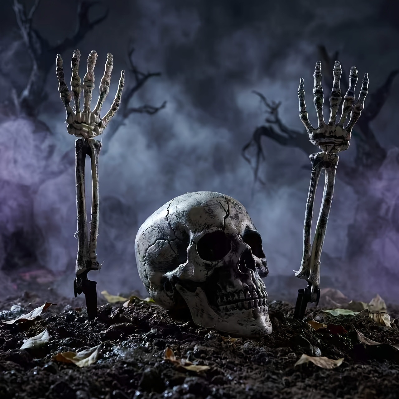 Halloween Skeleton Decoration - Ensemble de 3 décorations d’Halloween pour