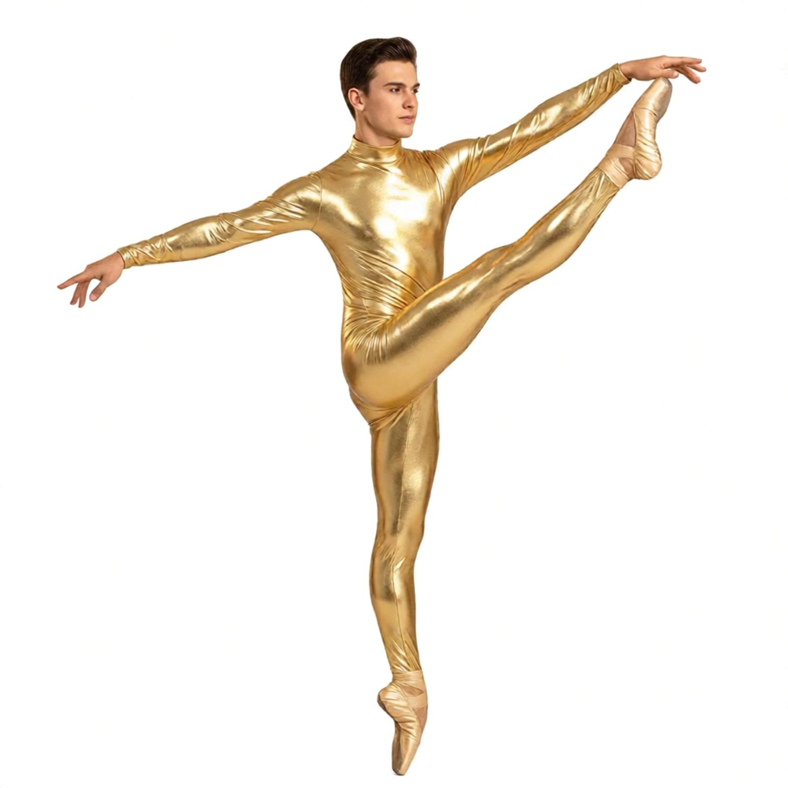 Halloween Costume Adult - Combinaison unitard métallique brillante pour adultes,