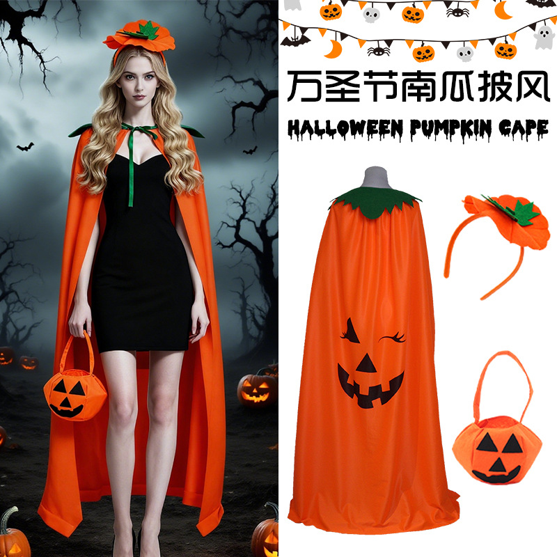 Pumpkin Lantern Halloween - Ensemble de cape de costume de