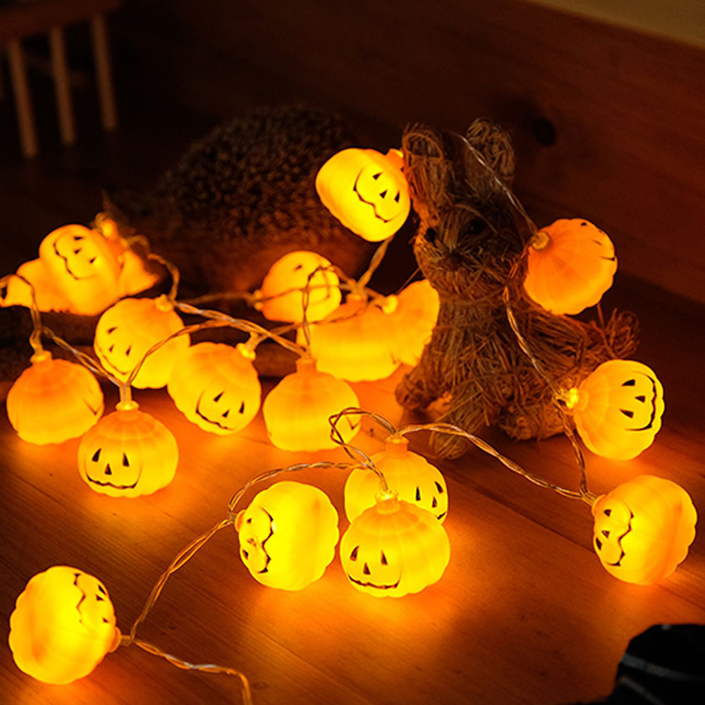 Halloween Led String Lights Orange - Guirlande lumineuse LED citrouille 3D pour