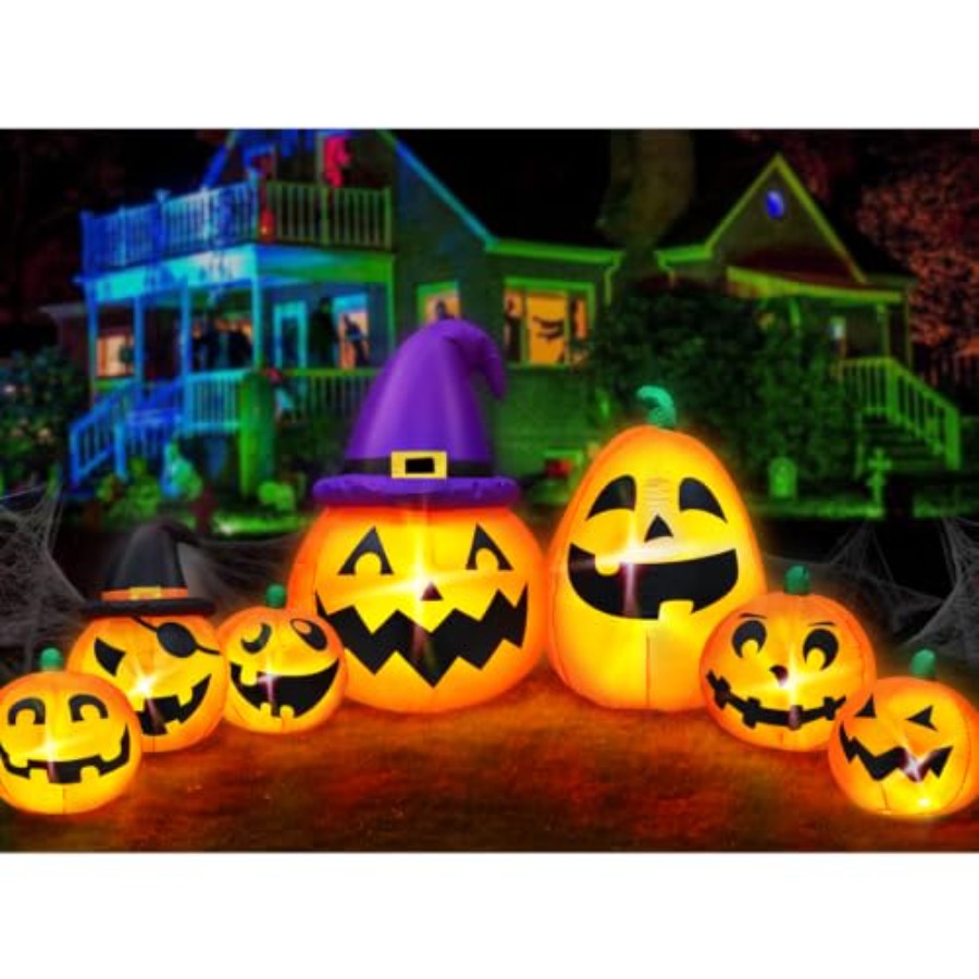 Halloween Pumpkin Decor Led - Décoration de citrouille gonflable pour Halloween,