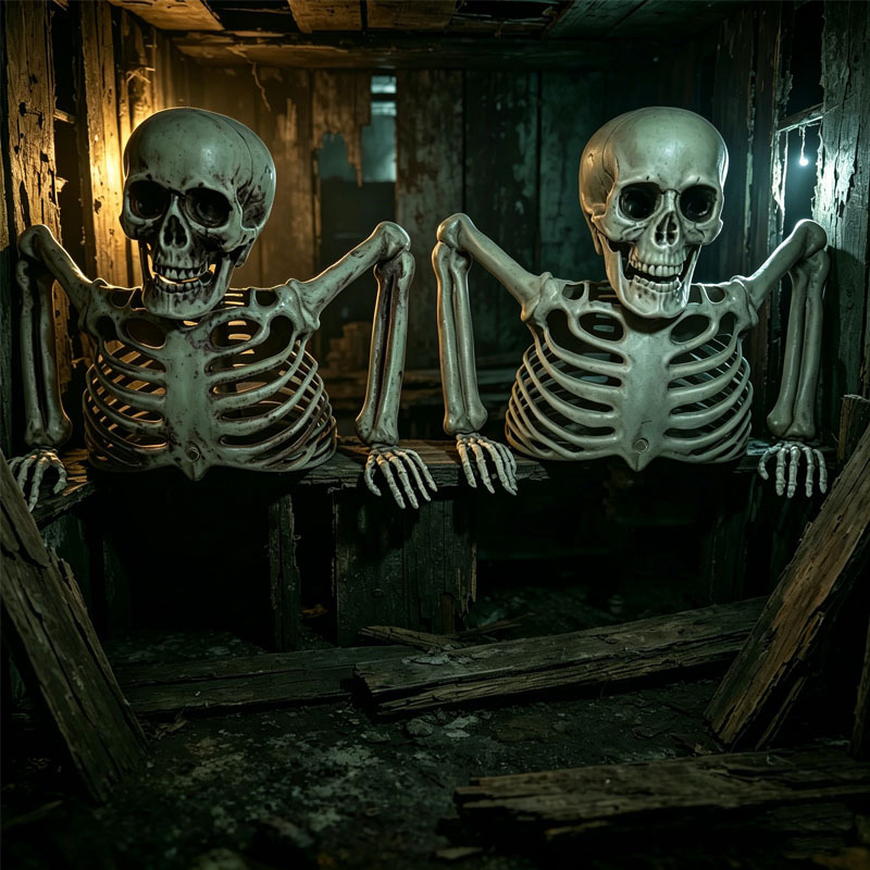Halloween Skeleton Decoration - Ornement de crâne de moitié de