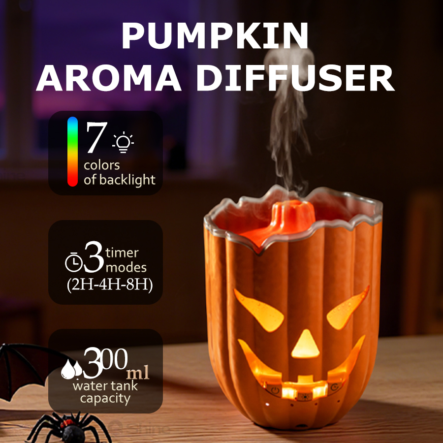 Halloween Pumpkin Decor Led - Humidificateur d'air en forme de citrouille,