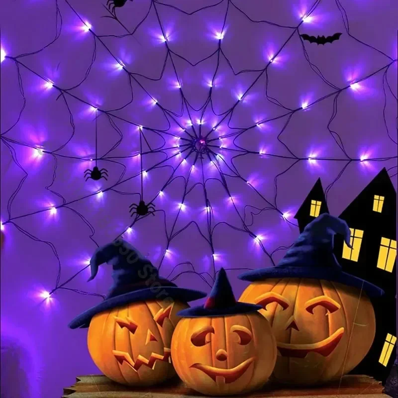 Guirlande lumineuse toile d'ar - Spider Web Halloween Decoration avis et prix