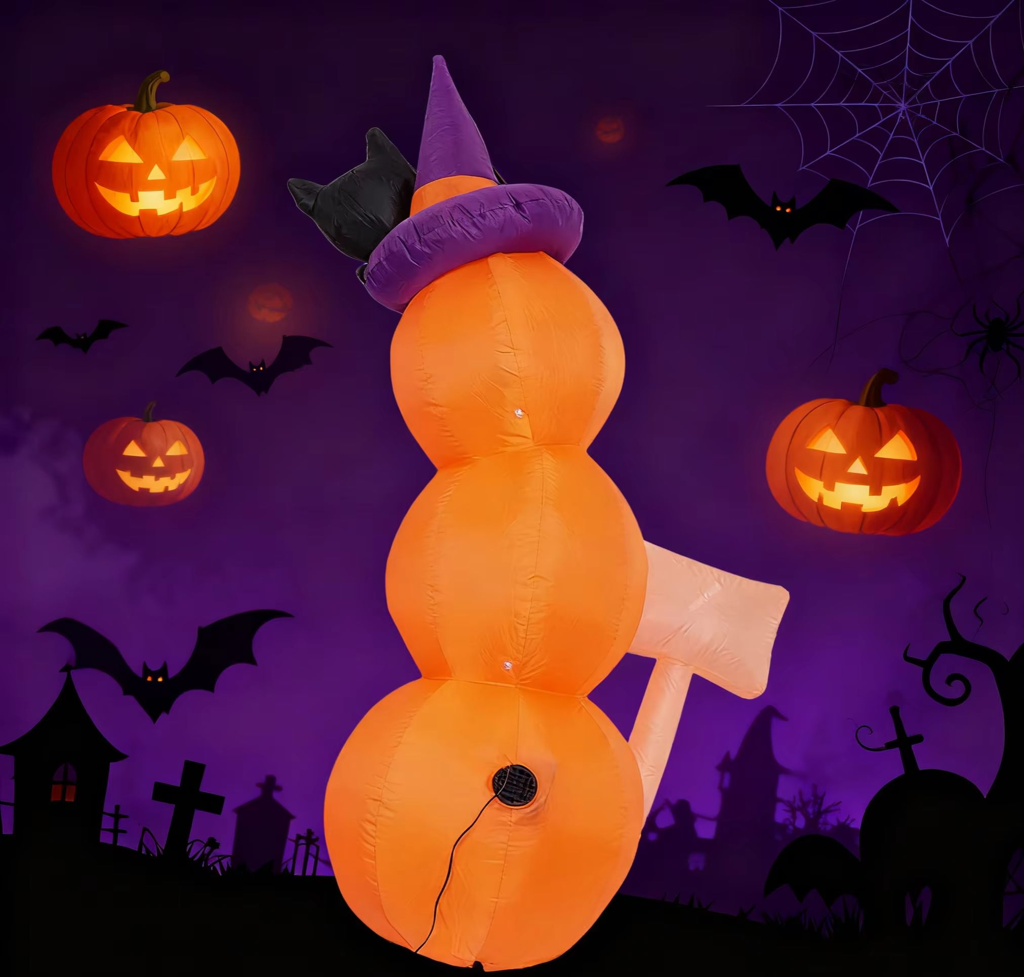 Citrouilles empilées gonflable - Halloween Pumpkin Decor Led avis et prix