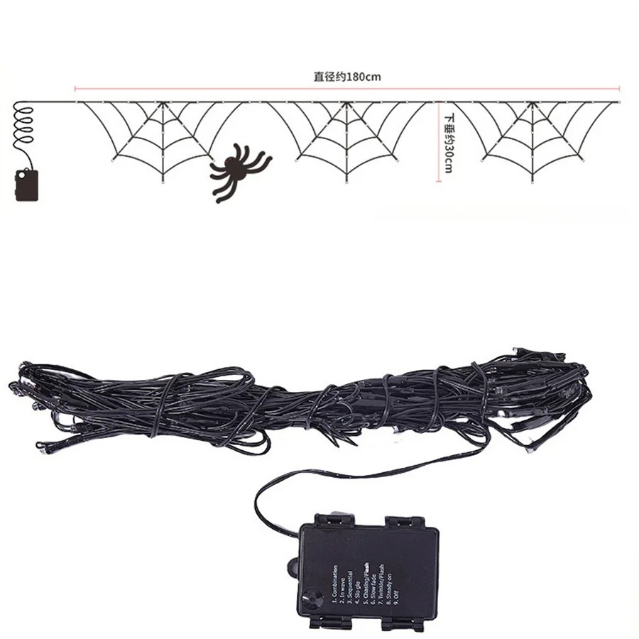 Guirlande lumineuse en toile d - Halloween Led String Lights Orange avis et prix