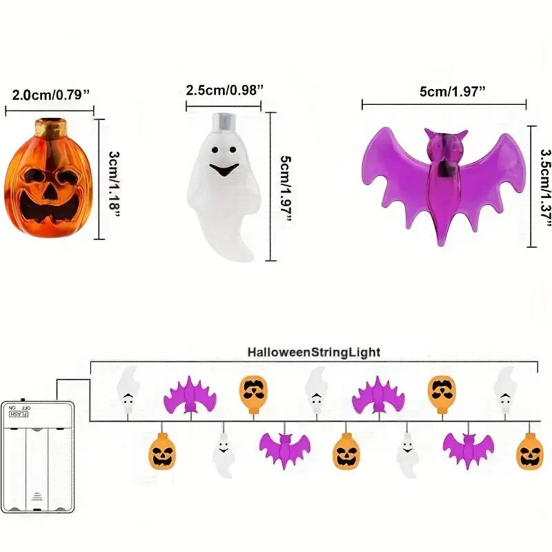 Guirlande lumineuse LED d'Hall - Halloween Led String Lights Orange avis et prix