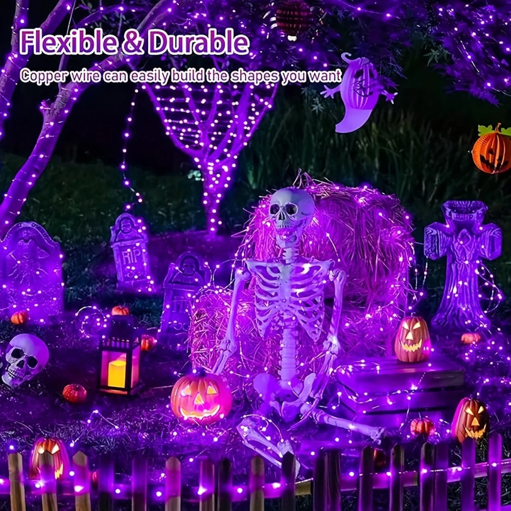 Guirlande lumineuse solaire d' - Halloween Led String Lights Orange avis et prix