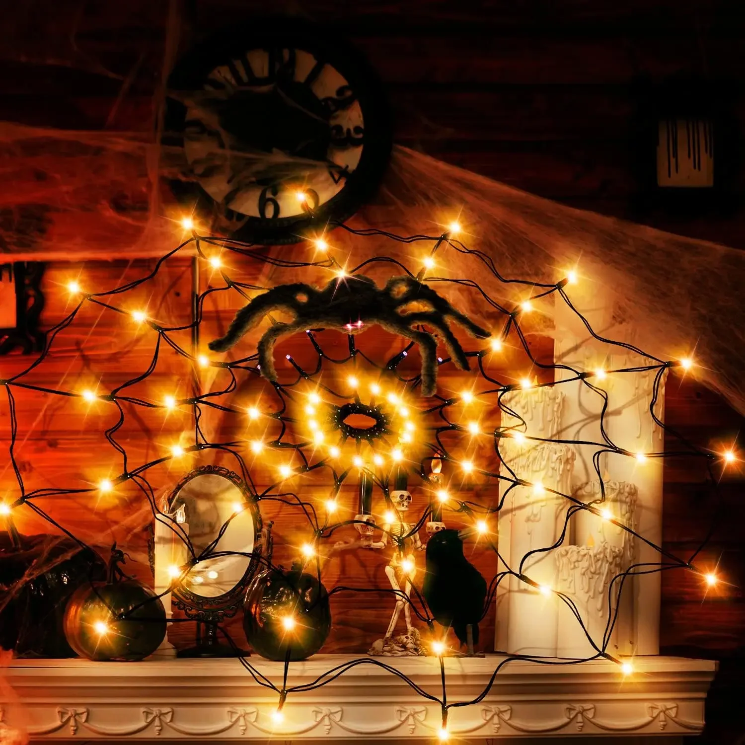 Guirlande lumineuse LED Hallow - Spider Web Halloween Decoration avis et prix