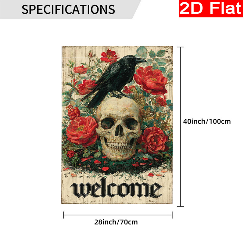 Drapeau plat 2D - Drapeau plat - Halloween Skeleton Decoration avis et prix