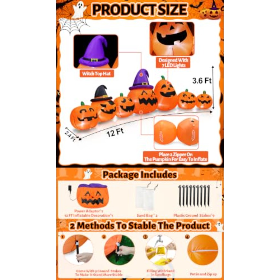 Décoration de citrouille gonfl - Halloween Pumpkin Decor Led avis et prix