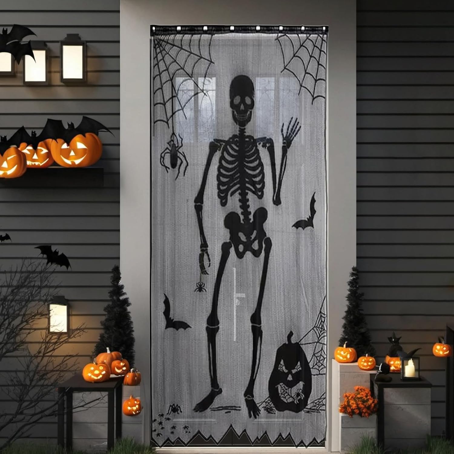 Rideau de porte en dentelle sq - Halloween Skeleton Decoration avis et prix