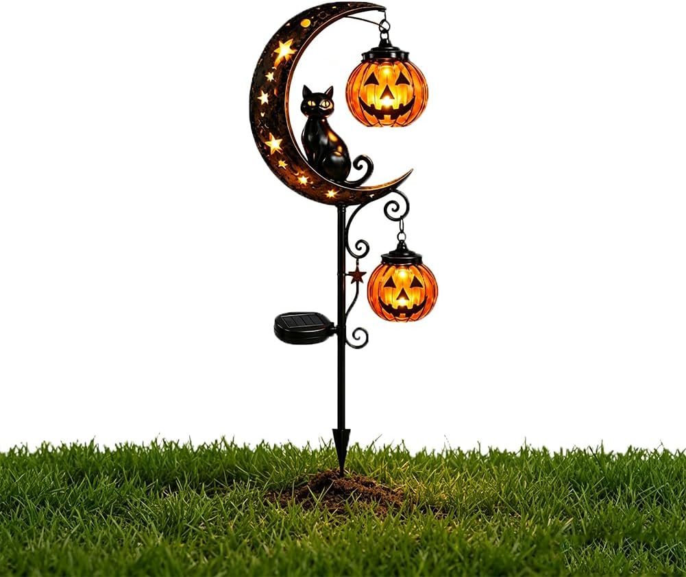 Lampe solaire de jardin en for - Pumpkin Lantern Halloween avis et prix