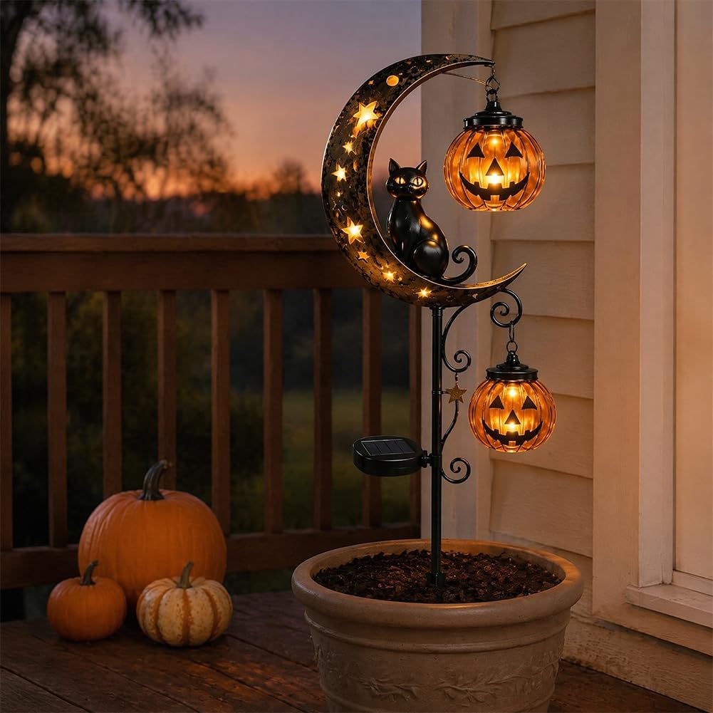 Lampe solaire de jardin en for - Pumpkin Lantern Halloween avis et prix