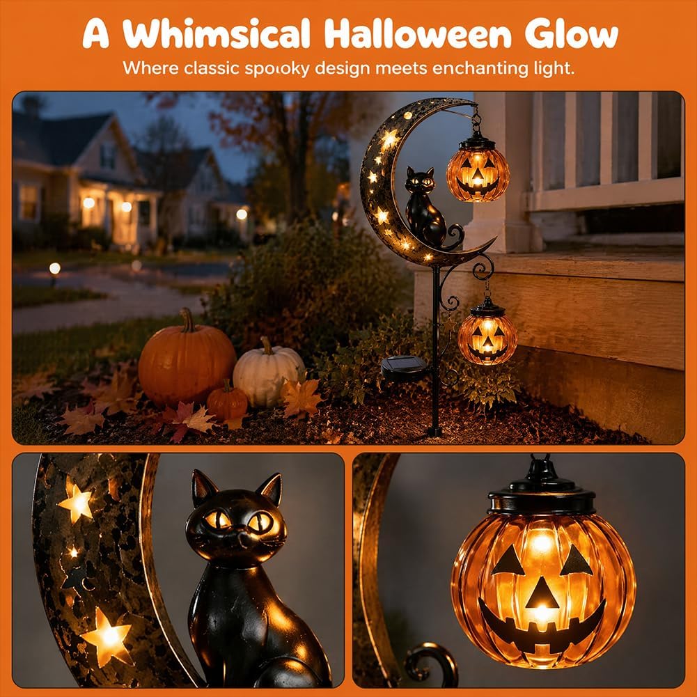 Lampe solaire de jardin en for - Pumpkin Lantern Halloween avis et prix