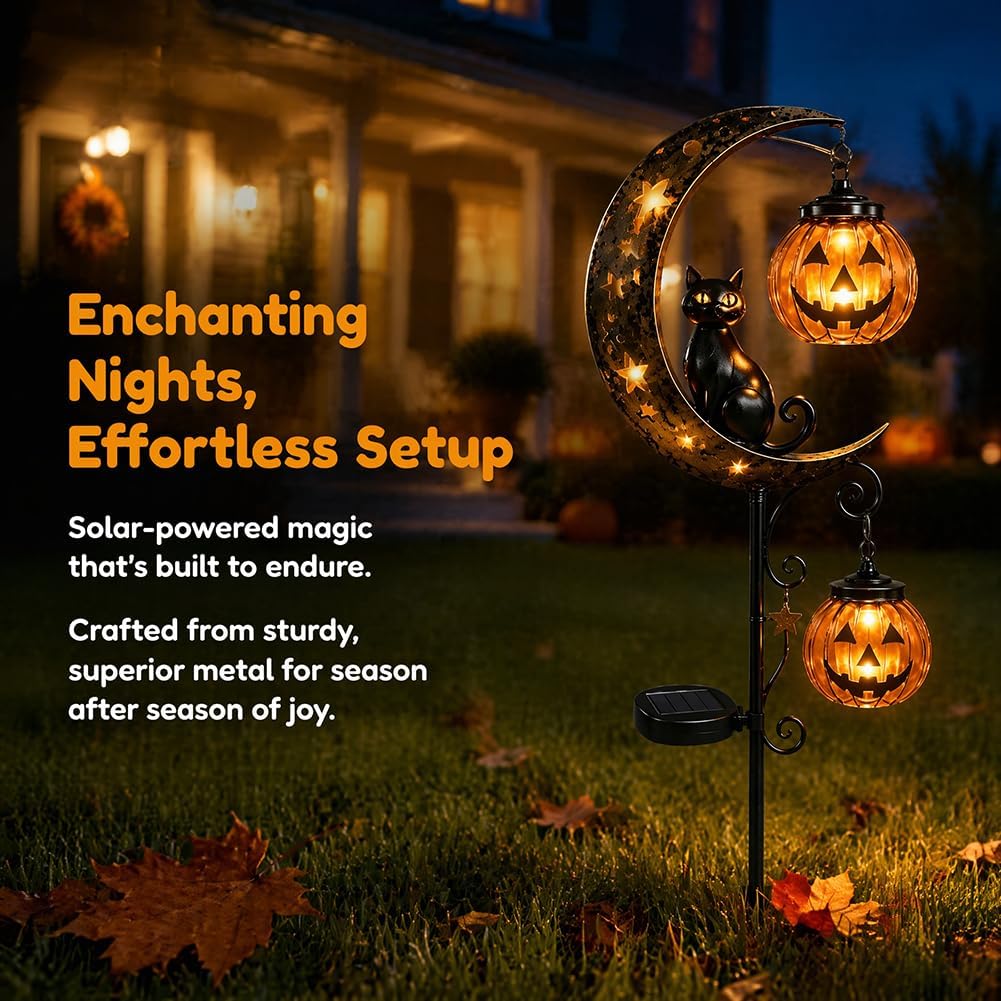 Lampe solaire de jardin en for - Pumpkin Lantern Halloween avis et prix