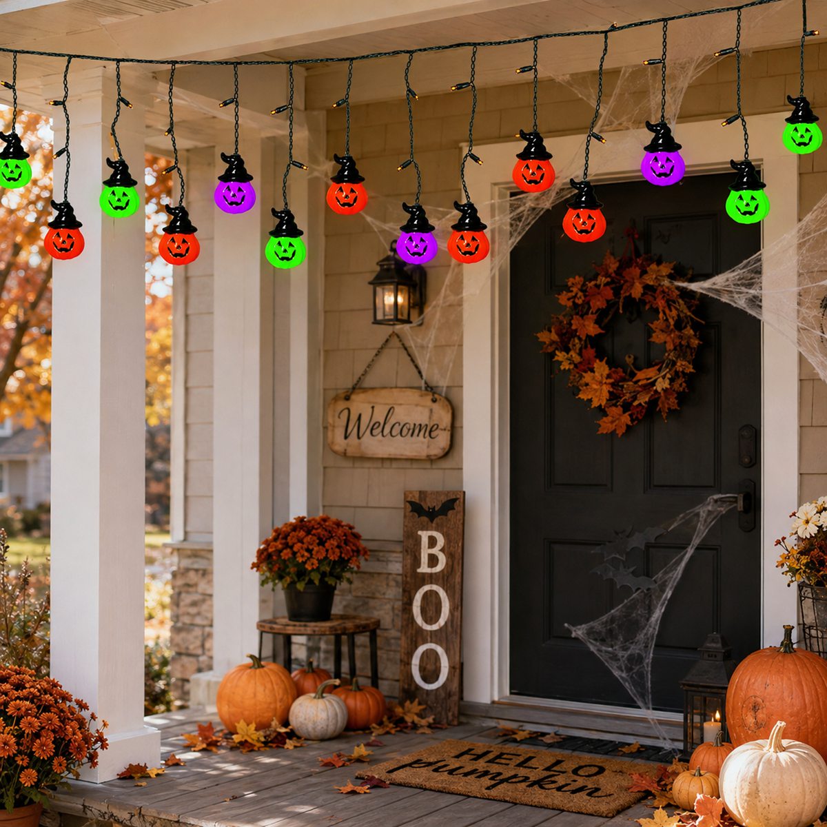 1 guirlande lumineuse d'Hallow - Halloween Led String Lights Orange avis et prix